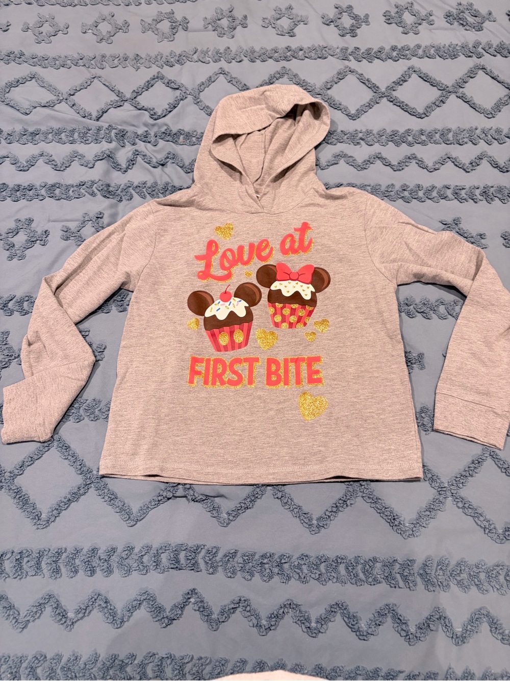 Disney Gray 'Love at First Bite' Hooded Long-Sleeve Top